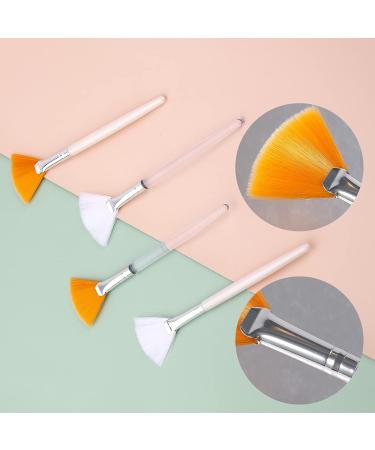 SAVITA 4Pcs Face Mask Brushes Fan Brushes Soft Facial Brushes Tools Makeup Brushes for Peel Sleeping Mask Mud Mask Makeup 15cm/6 inches orange and white - Buy Online on GoSupps.com
