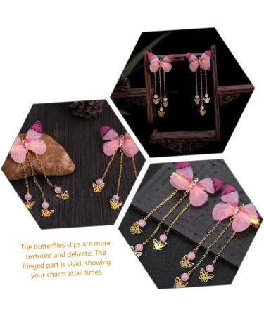 FRCOLOR Accessories Pairs hanfu butterfly headdress kids fabric hairpin kimono hair accessories han chinese costume accessories hair barrettes hairpin with tassel girl clip child Kids - Buy Online on GoSupps.com