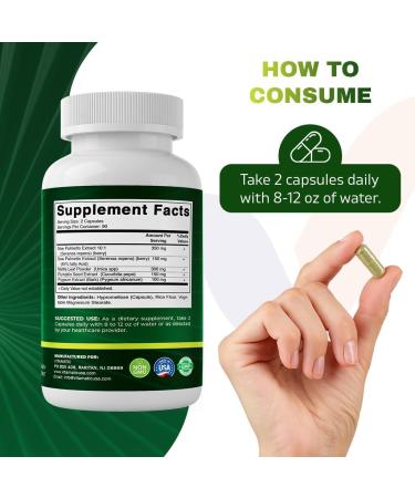 Vitamatic Saw Palmetto + Nettle Leaf/Pumpkin/Pygeum 180 Veg Capsules - Buy Online on GoSupps.com