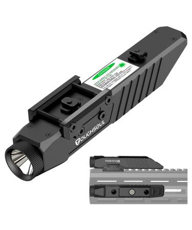 TOUGHSOUL Tactical Flashlight 1450 Lumen 2 in 1 Picatinny Rail MLOK Mounted Rechargeable Rifle Flashlight