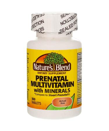 Nature's Blend Prenatal Formula Multivitamin 100 Tabs (1AA26) 100 Count (Pack of 1)