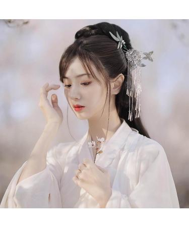 Fleymu Metal Hair Clips 1 Piece Silver Butterfly Tassel Hair Clips 1 Piece Suzuran Flower Vintage Tassel Hair Clips Delicate Women's Hair Clips Fashion Non-Slip Metal Hair Clips Hair Accessories - Buy Online on GoSupps.com