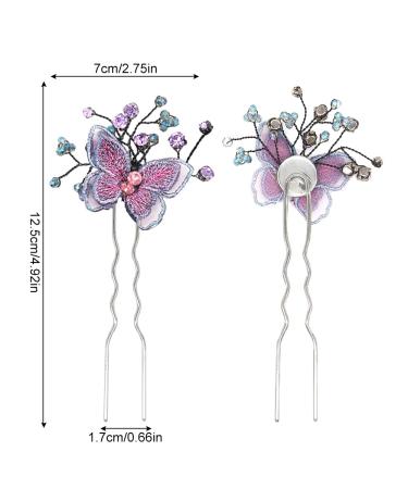 GKONGU U Shaped Hairpin - Butterfly Crystal Hair Clip for Wedding Bride & Bridesmaids - Stylish Headpiece for Women & Girls - Buy Online on GoSupps.com