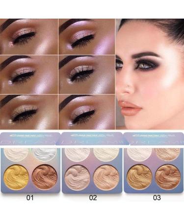 Mysense 4 Colors Shimmer Highlight Makeup Contour Palette Shimmer Blush & Makeup Highlighter Powder Bronzer Palette Highlighter Makeup iluminadores Illuminator 01 01 Highlight Colors - Buy Online on GoSupps.com