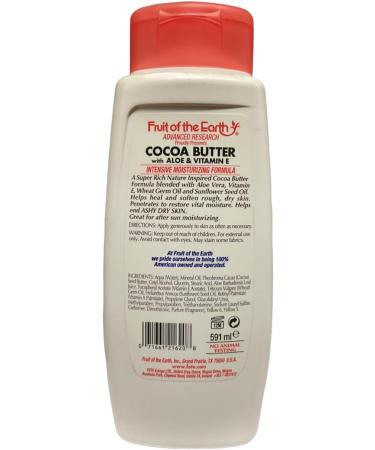 Buy Fruit of the Earth Smooth Hydrating Cocoa Butter Lotion 20 oz - Nourishing Skin Moisturizer for All Skin Types - International Shipping Available - Buy Online on GoSupps.com