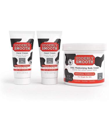 UDDERLY SMOOTH NonGreasy Hand and Body Moisturizer Cream Bundle 1 Kit, 3 Count