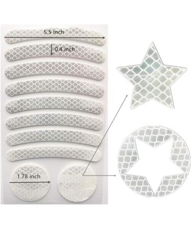42pcs Reflective Stickers Set for Bike Helmet, Bicycle, Wheelchairs - White | Night Safety Decals for Motorbike, Scooter - Reflective Tape Included - Buy Online on GoSupps.com