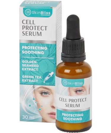 SkinBliss Cell Protect Serum Vegan Face Serum with Golden Seawed Extract Green Tea Extract for Protecting and Soothing Skin 30 ml - Buy Online on GoSupps.com