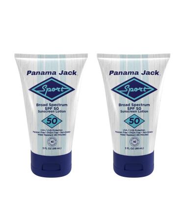 Panama Jack Sport Sunscreen Lotion - SPF 50 Broad Spectrum UVA/UVB Protection Non-Greasy PABA Paraben Gluten & Cruelty Free 3 FL OZ (Pack of 2) - Buy Online on GoSupps.com