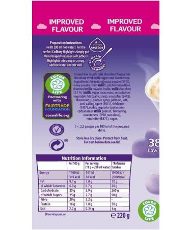 Cadbury Highlights Milk Hot Chocolate 220g - Buy Online on GoSupps.com