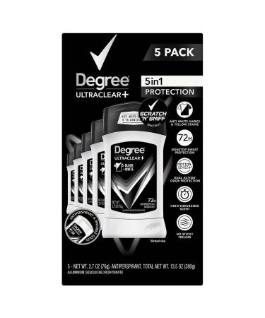 Degree Men UltraClear+ Antiperspirant Deodorant Black & White 2.7 oz 5-count