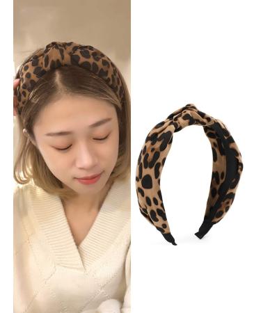 Leopard Print Headband for Women & Girls - Wide Knotted Bow Hair Accessories - Buy Online on GoSupps.com