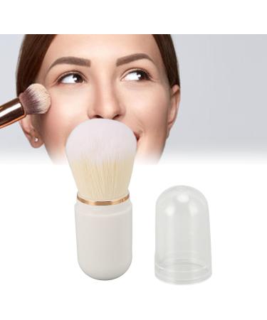 Telescopic Makeup Brush Portable Mini Blush Brush with Soft and Lightweight Bristles with Lid for Travel (White) - Buy Online on GoSupps.com