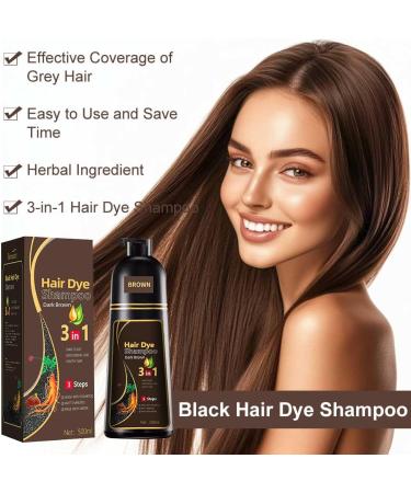 Cerioll Dark Brown Hair Color Shampoo Brown Hair Dye Shampoo 3in1 Hair Dye Shampoo 3 in 1 Instant Hair Colors for Men and Women 500 ml Dark Brown - Buy Online on GoSupps.com
