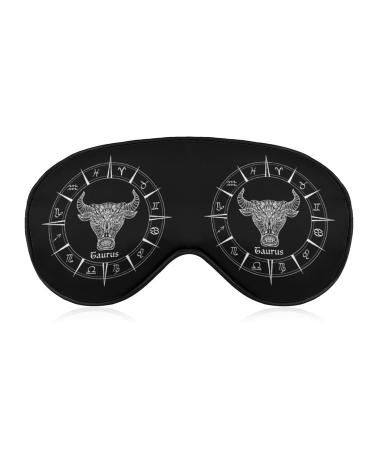 Zodiac Sign Taurus Sleep Mask Eye Cover for Sleeping Blindfold with Adjustable Strap Blocks Light Night Travel Nap for Men Women