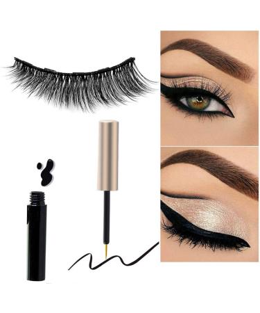 Magnetic Eyeliner and Lashes Magnetic Eyeliner Kit Natural Full Eye Magnet Eyelashes 5 Magnets Ultra-thin Reusable with Stainless Steel Tweezers (5 pairs) (Black) - Buy Online on GoSupps.com