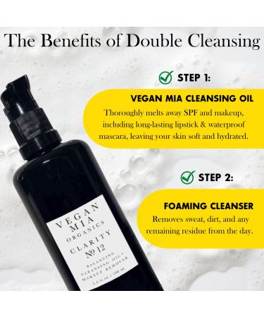 Vegan Mia Organic Facial Cleansing Oil & Makeup Remover - 100% Plant-Based Hydrating Cleanser with Jojoba Oil & Castor Oil - for Face, Eyes & Lips - 3.4 fl oz - Buy Online on GoSupps.com