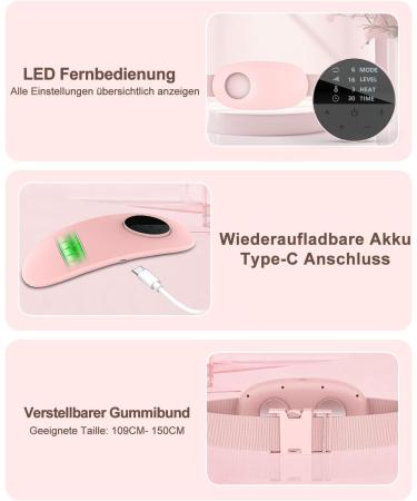 Electrapy EMS Massage Device - 6 Modes 16 Levels & Heating - Portable Back & Belly Massager for Home Office & Car - Perfect Gift for Men & Women (Pink) - Buy Online on GoSupps.com