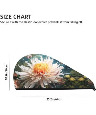 Elegant Chrysanthemum Microfiber Hair Towel Soft Super Absorbent Coral Velvet Wrap for Long Curly & Thick Hair | Quick Dry Solution for Women - Buy Online on GoSupps.com