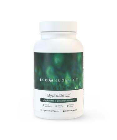 EcoNugenics GlyphoDetox Supplement - Safely Remove Glyphosate Pesticides and Agricultural Toxins - Kelp Citrus Pectin Algimate Glycine - 60 Veggie Capsules
