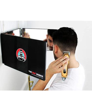LIPFISBARBERSHOP.COM The 360  Mirror - 3 Way Mirror for Self Hair Cutting with Height Adjustable Telescoping Hooks Without Led