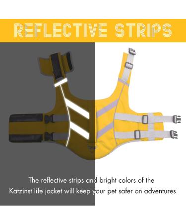 Premium Dog Life Vest & Bathing Suit - Reflective Adjustable Ripstop - XS Yellow for Small Medium & Large Dogs - Buy Online on GoSupps.com