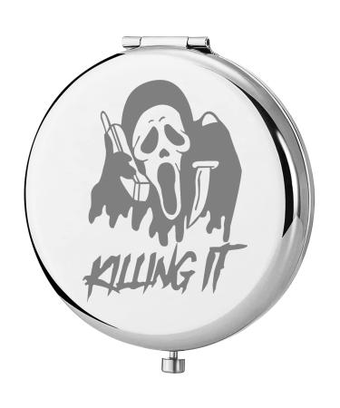 TGBJE Horror Movie Lover Gift Killing It Pocket Mirror Horror Movie Inspired Gift Ghost Face Compact Mirror Halloween Party Gift (Killing it Mirror)