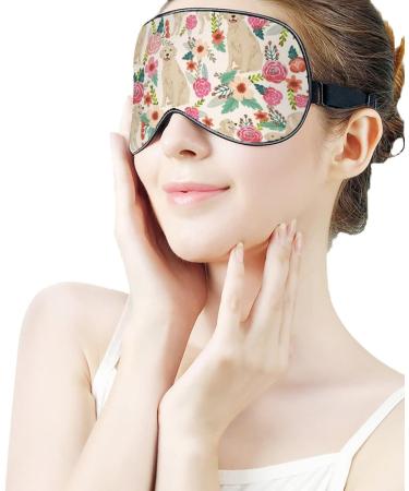 Golden Retriever Floral Sleep Mask - Comfortable Eye Cover for Women and Men, Total Darkness for Better Sleep - Buy Online on GoSupps.com