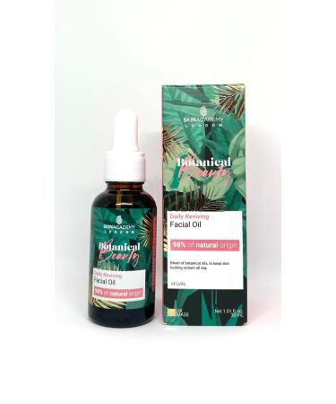 Skin Academy London | Botanical Beauty Reviving Facial Oil | 98% Nature Derived | Vegan | 30ml