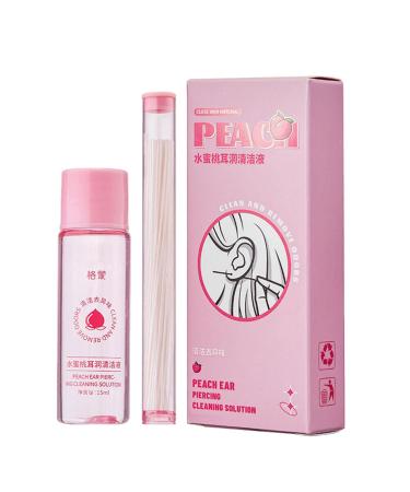 60-Piece Ear Piercing Cleaner Floss - Peach Fragrance & Anti-Clogging Tech (Hypoallergenic Cotton Thread All Ages)