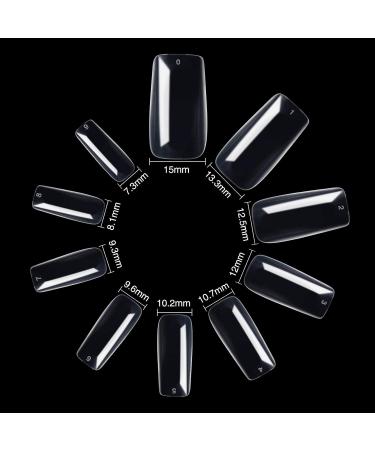 500 Pieces Acrylic Artificial Nails - Transparent False Art Nail Tips for Women - Gel Nail Enhancements - Buy Online on GoSupps.com