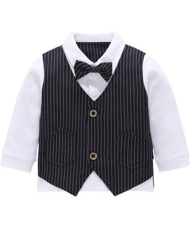 AmzBarley Baby Boys Gentlemans Outfit Suit | Kids Tuxedo Rompers | Black | 3-4 Years - Buy Online on GoSupps.com