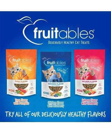Fruitables Crunchy Cat Treats - Healthy Limited Ingredient Low Calorie Salmon & Cranberry - 2.5oz Pack - Buy Online on GoSupps.com