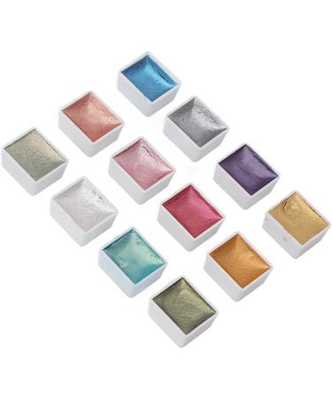 Nail Watercolor Paint Set 12 Colors Solid Metallic Nail Color Powder Pigment Set Body Painting Fluorescent Powder for Nail Artists and Beginners - Buy Online on GoSupps.com