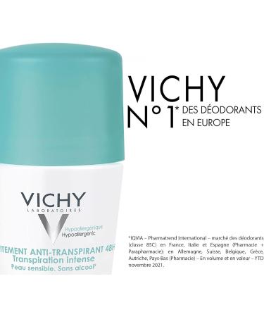 Vichy 48H Intensive Antiperspirant Treatment Roll-on Intense Perspiration Alcohol-Free Hypoallergenic For Sensitive Skin 50ml - Buy Online on GoSupps.com