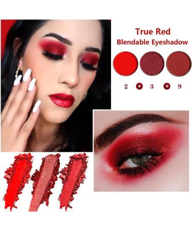 Black Red Eyeshadow Palette Goth Clown Halloween Makeup White Silver Glitter Metallic Red Black Eyeshadow Palette Highly Pigmented Joker Vampire Christmas True Red Smoky Eye Makeup Vegan Cruelty free White Black Red - Buy Online on GoSupps.com