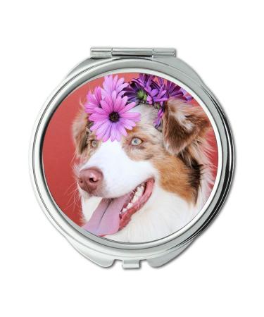 Mirror Travel Mirror Dogs Red Purple Spring Summer Animal Pet Puppy pocket mirror portable mirror
