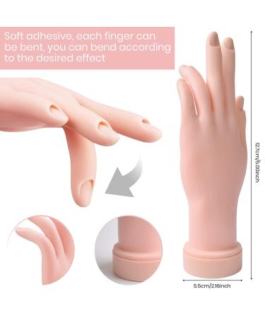 Ebanku Nail Hand Practice for Acrylic Nails - Flexible Manicure Hand with 500PCS False Nail & Training Tools (Clear) - Buy Online on GoSupps.com