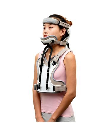 Dkulmn Head-Nack breast orthosis adjustable thoracic reciprocal support neck thoracic traction device for neck and upper back to alleviate injuries