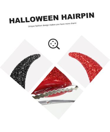 minkissy 1 Set 2 Pairs Horn Hairpin Baby Girl Accessories Devil Hair Clips Glitter Halloween Hair Clips Halloween Bag Xmas Hair Clips Horror Hair Clips Props Plastic Universal Men and Women - Buy Online on GoSupps.com