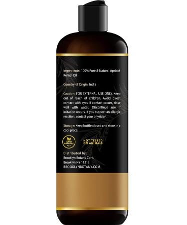 Brooklyn Botany Apricot Kernel Oil - 100% Pure & Natural Body, Hair, and Face Oil - 8 fl oz - Buy Online on GoSupps.com