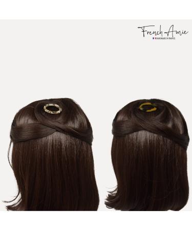 French Amie Oval Hoop Small Celluloid Hair Clips for Women - Handmade Tige Boule Clasp Barrette Clip for Girls - Stylish and Durable Hair Accessories with Strong Hold - Buy Online on GoSupps.com