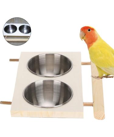 Stainless Steel Bird Feeding Bowl with Stand for Cage - Durable Pet Parrot Food/Water Feeder Accessory for Parakeet, Conure, Cockatiels, Finches - Buy Online on GoSupps.com