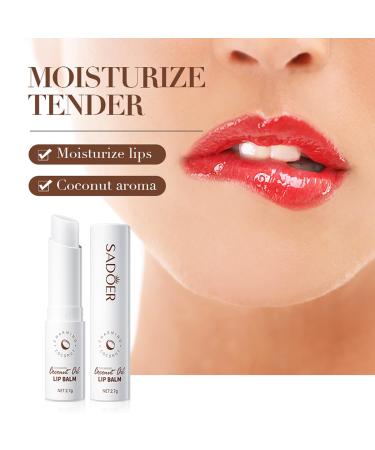 Coconut Oil Lip Balm - 100% Natural Moisturizes & Brightens Lips Fades Lip Lines | 2.7g - Buy Online on GoSupps.com