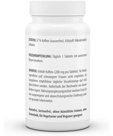 Vitaworld Caffeine 200 mg - High Dose Vegan Tablets | 180 Count | Made in Germany - Boost Energy & Focus - Buy Online on GoSupps.com