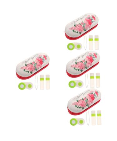 JECOMPRIS 4 sentences double -layer glasses case lens solution Large storage bag for medication mirror film travel accessories.