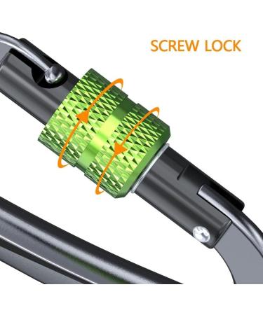 Buy Brotree Heavy-Duty Carabiner - 1200kg Resilience Hook for Hammocks Camping Hiking & Fishing - Screw Gate 2 x Gray/Green - Buy Online on GoSupps.com