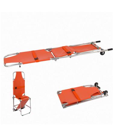 Foldable Stretcher Aluminum Alloy Medical Emergency Bed Transfer Tables with Seat and Wheels/Simple Ambulance Stretcher Cart