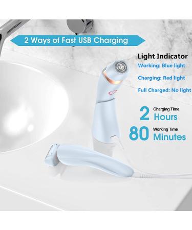 2-in-1 Women's Electric Razor & Bikini Trimmer | IPX7 Waterproof, Rechargeable, Painless Shaving | For Face, Underarms, Legs, Bikini Areas - Buy Online on GoSupps.com