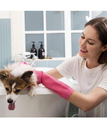 2 Pairs Dishwashing Cleaning Rubber Gloves Reusable Waterproof Kitchen Gloves Non- M Easy to Use Rose Red - Buy Online on GoSupps.com